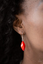 Load image into Gallery viewer, Paparazzi Venturous Vibes - Red - Faceted Beads - Shimmery Silver Chain Necklace &amp; Earrings - $5 Jewelry with Ashley Swint