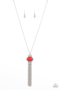 PRE-ORDER - Paparazzi What GLOWS Up - Red - Necklace & Earrings - $5 Jewelry with Ashley Swint