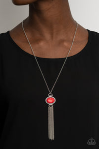 PRE-ORDER - Paparazzi What GLOWS Up - Red - Necklace & Earrings - $5 Jewelry with Ashley Swint
