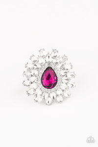 Paparazzi Whos Counting? - Pink - Ring - Life of the Party Exclusive August 2020 - $5 Jewelry with Ashley Swint