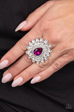 Paparazzi Whos Counting? - Pink - Ring - Life of the Party Exclusive August 2020 - $5 Jewelry with Ashley Swint
