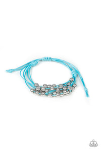 Paparazzi Without Skipping A BEAD - Blue - Sliding Knot - Bracelet - $5 Jewelry with Ashley Swint