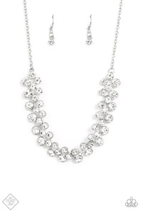 Paparazzi Won The Lottery - White - Necklace & Earrings - Fashion Fix November 2021 - $5 Jewelry with Ashley Swint