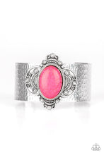 Load image into Gallery viewer, Paparazzi Yes I CANYON - Pink Stone - Silver Hammered Cuff Bracelet - $5 Jewelry with Ashley Swint