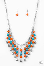 Load image into Gallery viewer, Paparazzi Your SUNDAES Best - Orange - Blue &amp; Silver Beads - Necklace &amp; Earrings - $5 Jewelry with Ashley Swint