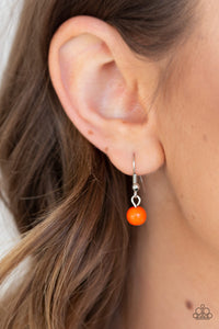 Paparazzi Your SUNDAES Best - Orange - Blue & Silver Beads - Necklace & Earrings - $5 Jewelry with Ashley Swint