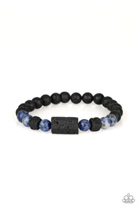 Paparazzi Zenned Out - Blue - Lava Rock - Bracelet - $5 Jewelry With Ashley Swint