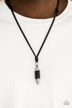 Load image into Gallery viewer, Paparazzi Boldly Bulletproof - Black Leather Urban - Bullet Necklace - $5 Jewelry With Ashley Swint