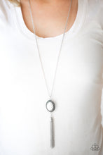 Load image into Gallery viewer, Paparazzi Canyon Climb - White Stone - Silver Chain - Earthy Pendant - Necklace and matching Earrings - $5 Jewelry With Ashley Swint