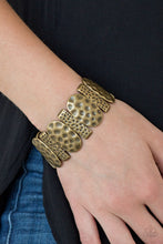 Load image into Gallery viewer, Paparazzi Cave Cache - Brass - Hammered Antiqued Frames - Bracelet - $5 Jewelry With Ashley Swint