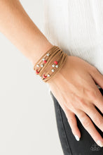 Load image into Gallery viewer, Paparazzi Colorfully Coachella - Red Beads - Brown Suede Adjustable Bracelet - $5 Jewelry With Ashley Swint