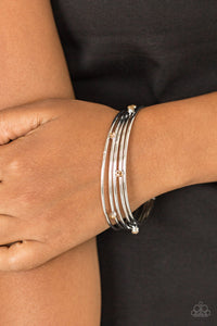 Paparazzi Delicate Decadence - Brown Topaz Rhinestone - Silver Set of 5 Bracelets - $5 Jewelry With Ashley Swint