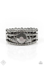 Load image into Gallery viewer, Paparazzi Downtown Diva - Hematite Rhinestone - Ring - Fashion Fix Exclusive February 2019 - $5 Jewelry With Ashley Swint