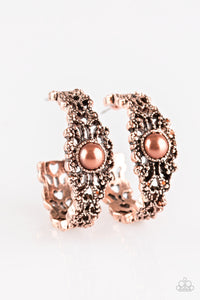 Paparazzi Exquisite Expense - Copper - Earrings - $5 Jewelry With Ashley Swint