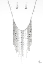 Load image into Gallery viewer, Paparazzi First Class Fringe - Silver Fringe Necklace and matching Earrings - Life of the Party Exclusive May 2019 - $5 Jewelry With Ashley Swint