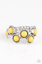 Load image into Gallery viewer, Paparazzi Foxy Fabulous - Yellow beads - Silver Ring - $5 Jewelry With Ashley Swint