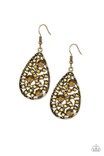 Load image into Gallery viewer, Paparazzi GLOW With The Flow - Brass Rhinestones - Earrings - $5 Jewelry With Ashley Swint