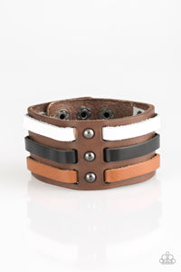 Paparazzi Grizzly Ground - Brown - Leather Urban Bracelet - $5 Jewelry With Ashley Swint