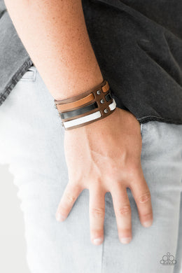 Paparazzi Grizzly Ground - Brown - Leather Urban Bracelet - $5 Jewelry With Ashley Swint