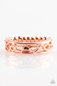 Paparazzi HEART Me Out! - Copper - Heart Silhouettes - Dainty Band Ring - $5 Jewelry With Ashley Swint
