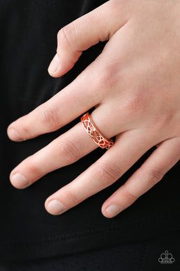 Paparazzi HEART Me Out! - Copper - Heart Silhouettes - Dainty Band Ring - $5 Jewelry With Ashley Swint