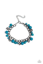 Load image into Gallery viewer, Paparazzi Hold My Drink - Blue - Gunmetal Beads and Chain Bracelet - $5 Jewelry with Ashley Swint