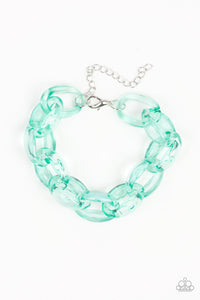 Paparazzi Ice Ice Baby - Green Acrylic Bracelet - $5 Jewelry With Ashley Swint