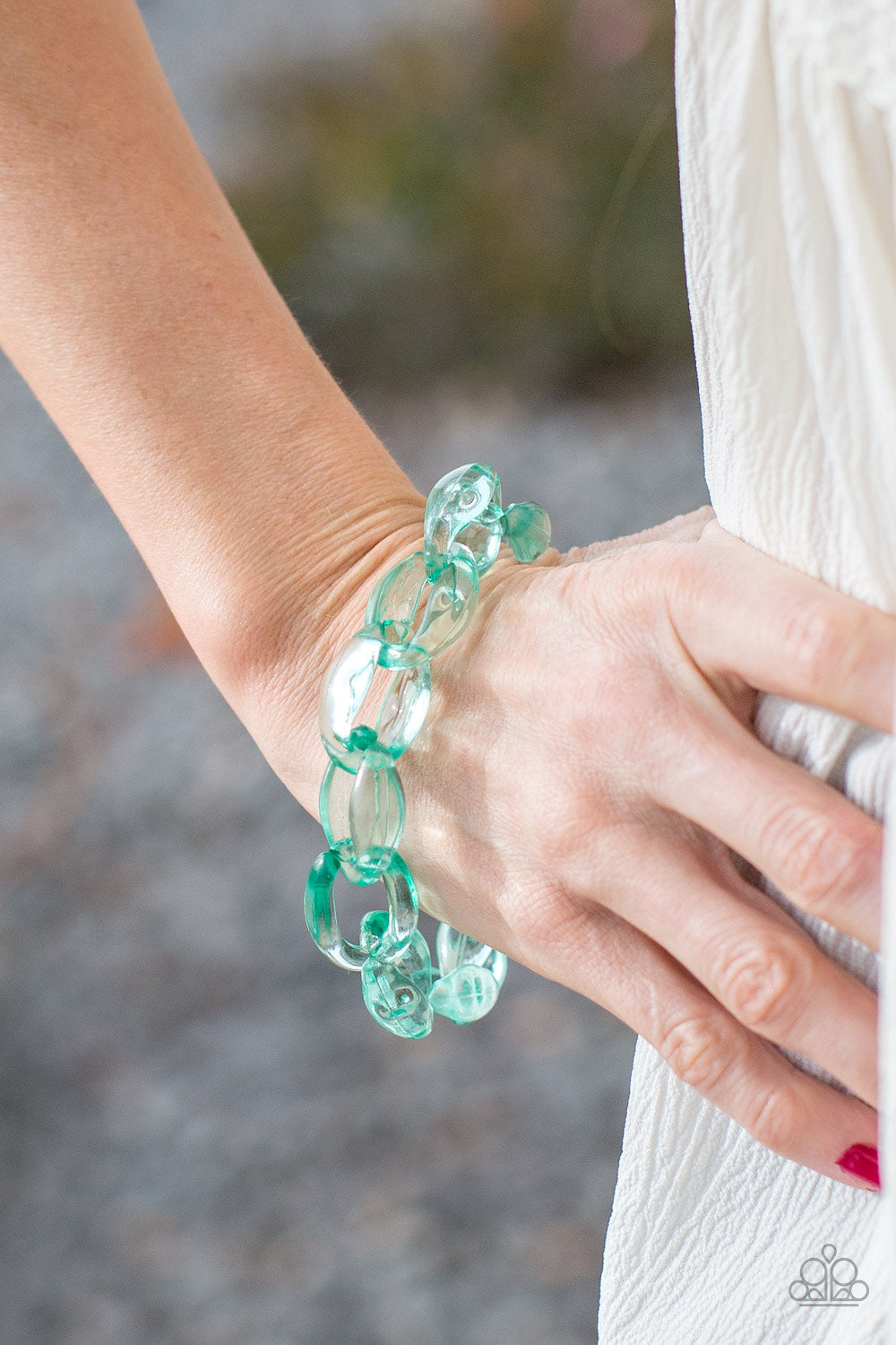 Paparazzi Ice Ice Baby - Green Acrylic Bracelet - $5 Jewelry With Ashley Swint
