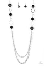 Load image into Gallery viewer, Paparazzi Its About SHOWTIME! - Black - Silver Chains - Necklace &amp; Earrings - $5 Jewelry With Ashley Swint
