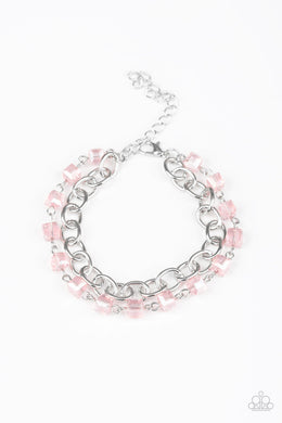 Paparazzi Life Of The Block Party - Pink - Bracelet - $5 Jewelry With Ashley Swint