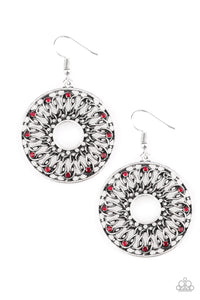 Paparazzi Malibu Musical - Red Rhinestones - Earrings - $5 Jewelry With Ashley Swint