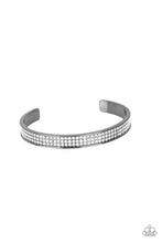 Load image into Gallery viewer, Paparazzi Members Only - Black - White Rhinestone Bracelet - $5 Jewelry with Ashley Swint