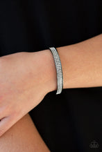 Load image into Gallery viewer, Paparazzi Members Only - Black - White Rhinestone Bracelet - $5 Jewelry with Ashley Swint