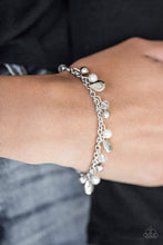 Load image into Gallery viewer, Paparazzi Modestly Midsummer - White - Silver Bracelet - $5 Jewelry With Ashley Swint