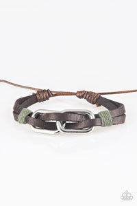 Paparazzi MOUNTAINEER Time Zone - Green Cording - Leather Bracelet - $5 Jewelry With Ashley Swint