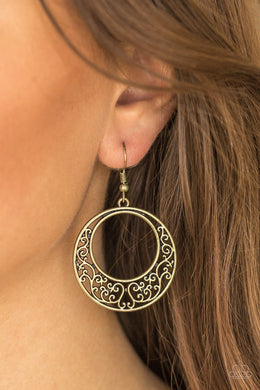 Paparazzi Newport Nautical - Brass - Vine Filigree - Earrings - $5 Jewelry With Ashley Swint