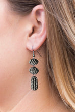 Load image into Gallery viewer, Paparazzi Nine to HIVE - Black - Bee Hive Embossed Textures - Gunmetal Earrings - $5 Jewelry With Ashley Swint