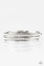 Load image into Gallery viewer, Paparazzi Pay A Hefty SHINE - Silver Bangles - Set of 5 Bracelets - $5 Jewelry With Ashley Swint