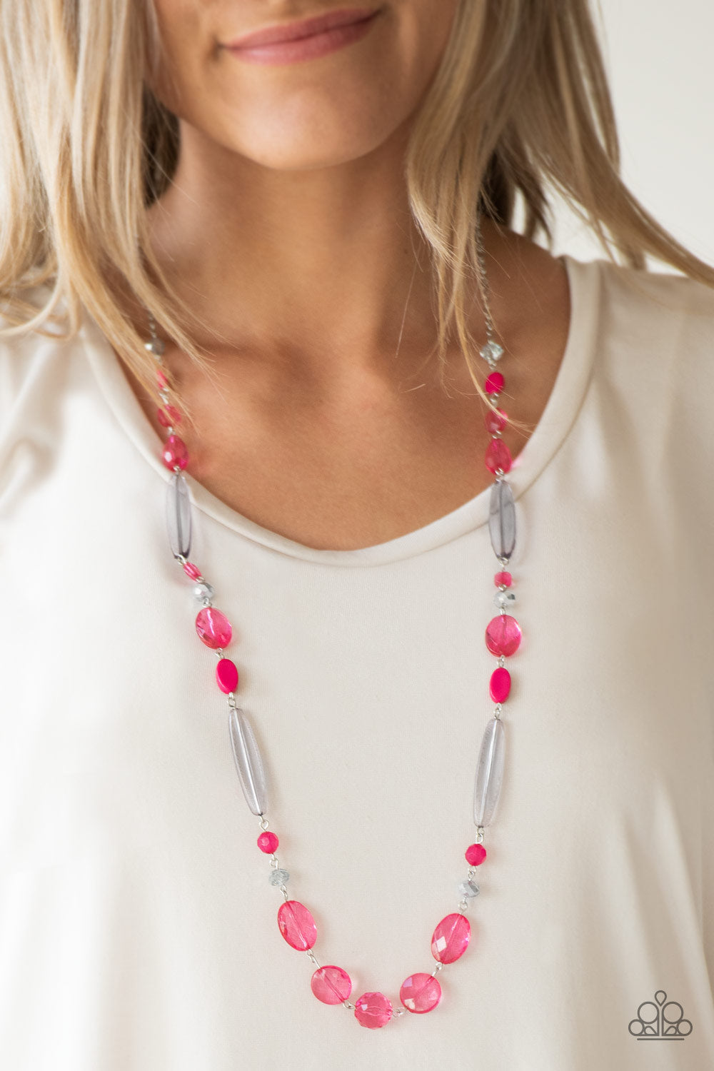 Paparazzi Quite Quintessence - Pink Necklace and matching Earrings - $5 Jewelry With Ashley Swint