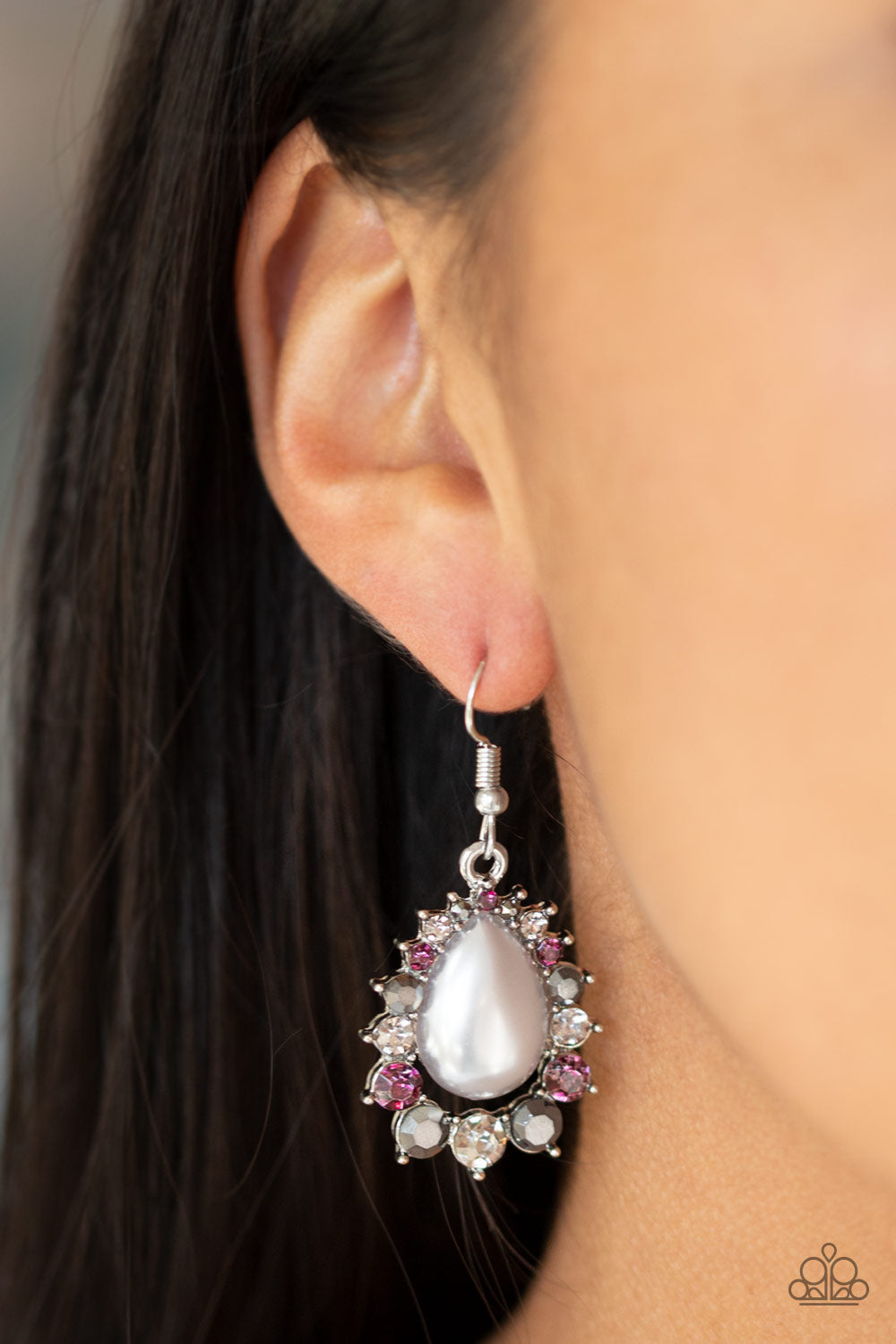 Paparazzi Regal Renewal - Multi - Smoky, Purple, Hematite Rhinestone Earrings - $5 Jewelry With Ashley Swint