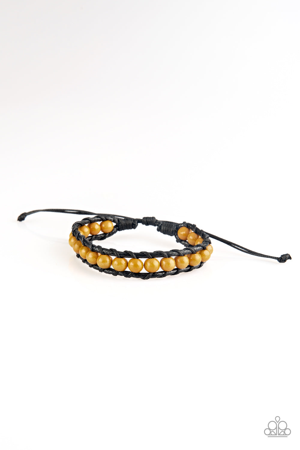 Paparazzi Rural Rover - Yellow - Earthy Brown Beads - Sliding Knot Bracelet - $5 Jewelry With Ashley Swint