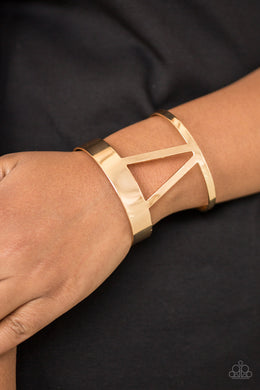 Paparazzi Rural Ruler - Gold - Geometrical Cuff - Bracelet - $5 Jewelry With Ashley Swint