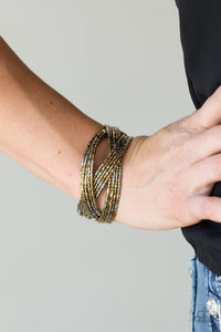 Paparazzi Shooting Stars - Multi - Brass and Gunmetal Seed Beads - Bracelet - $5 Jewelry With Ashley Swint