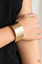 Load image into Gallery viewer, Paparazzi Simmering Shimmer - Gold - Cuff Bracelet - $5 Jewelry With Ashley Swint