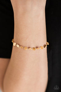 Paparazzi Spotlight Social - Gold - Shimmery Discs - Adjustable Bracelet - $5 Jewelry With Ashley Swint