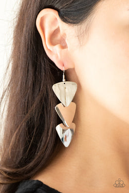 Paparazzi Terra Trek - Silver Earrings - Life of the Party Exclusive February 2019 - $5 Jewelry with Ashley Swint