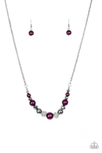 Load image into Gallery viewer, Paparazzi The Big-Leaguer - Purple - Silver, Crystal and Hematite Beads - Necklace &amp; Earrings - $5 Jewelry With Ashley Swint