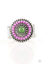 Load image into Gallery viewer, Paparazzi Tide Pools - Purple Beads - Green Bead - Silver Ring - $5 Jewelry With Ashley Swint