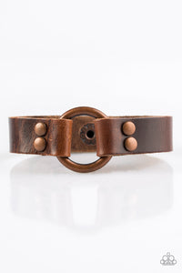 Paparazzi Urban Outlaw - Copper - Hoop - Leather Urban Bracelet - $5 Jewelry With Ashley Swint