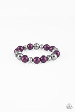 Load image into Gallery viewer, Paparazzi Very VIP - Purple - Silver and Hematite Beads - Stretchy Band Bracelet - $5 Jewelry With Ashley Swint